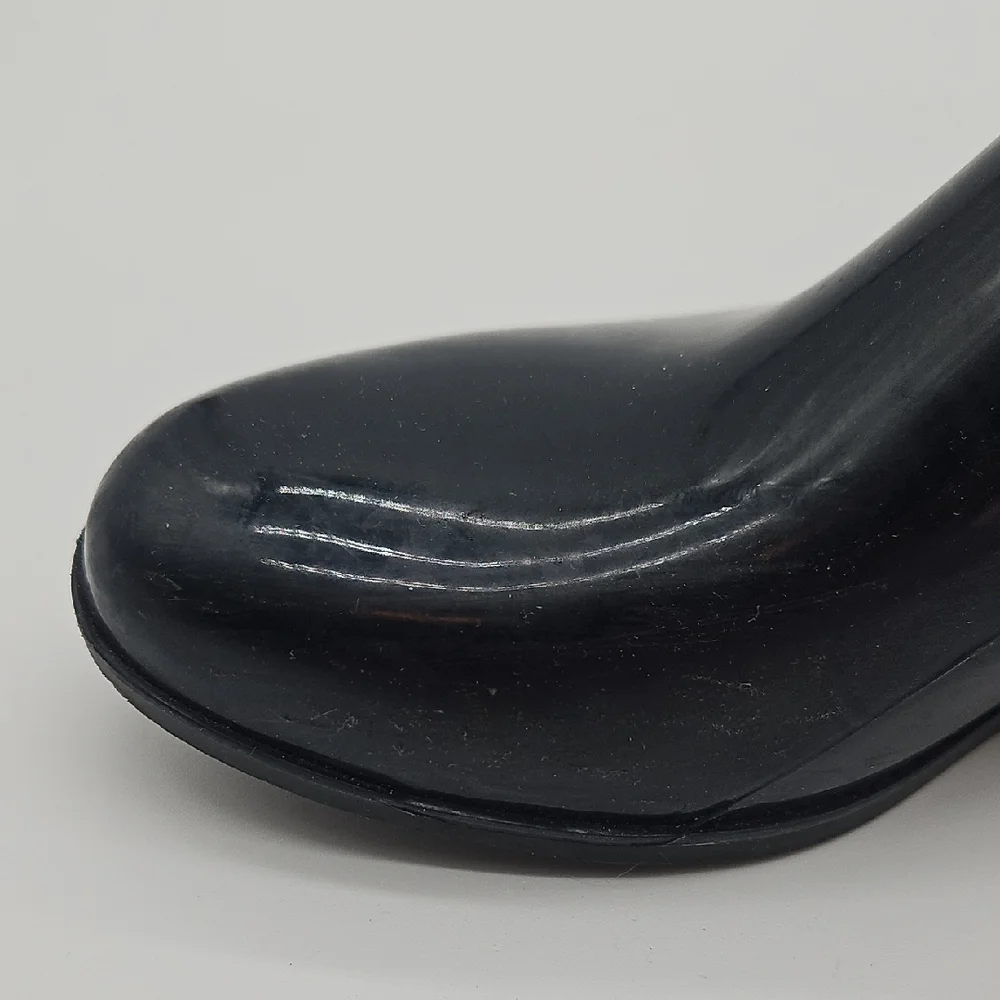 Nine West Glossy Navy Blue Slip On Rubber Boots